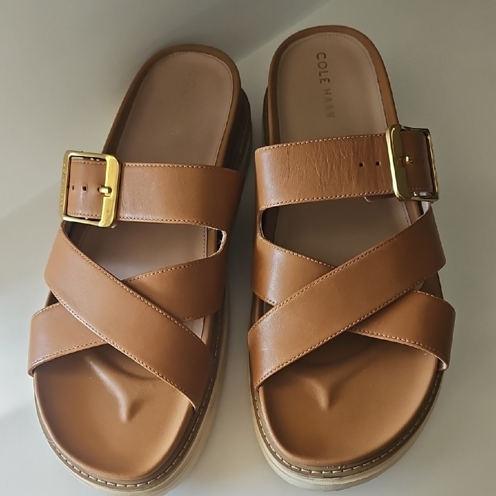 COLE HAAN FRAYA SLIDE SANDALS W/EVA LUG SOLE. sz 10.5